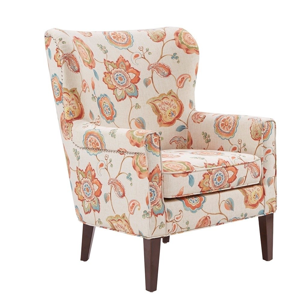 Gracie Mills   Debbie Transitional Upholstered Wingback Chair - GRACE-9576
