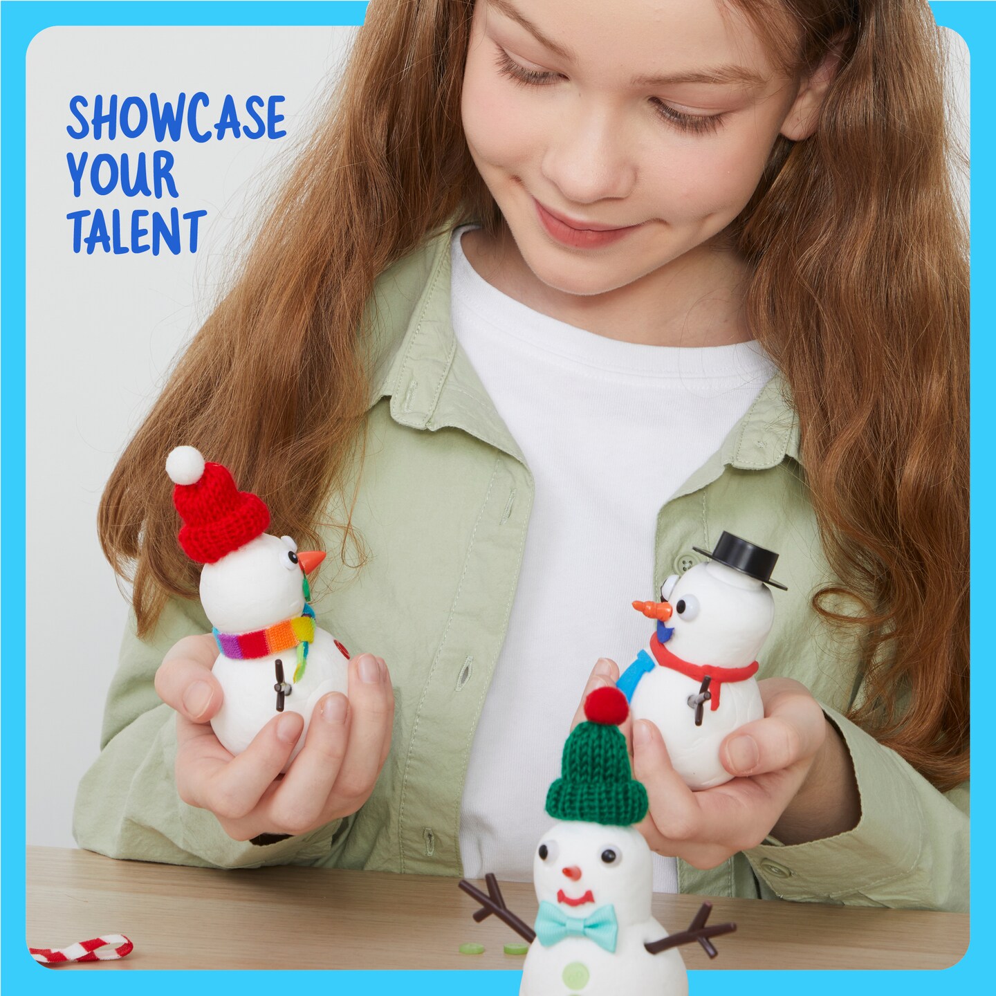 Dan&#x26;Darci Snowman Making Kit for Kids - Build a Snow Man Craft Kits for Girls, Boys, Toddlers Ages Kid Winter Christmas Crafts Activities Stocking Stuffers Fun Toys Ideas for 6, 7, 8 Year Old