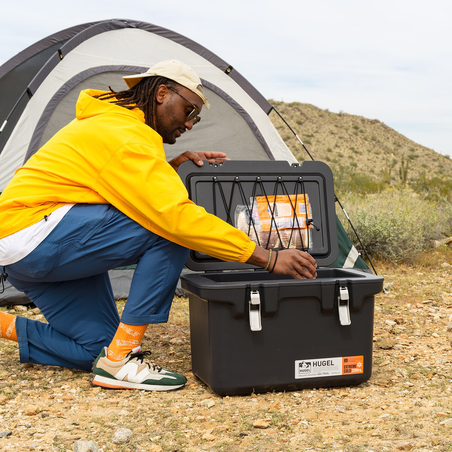 IRIS USA 44 QT Insulated Extremely Cold Cooler Box, 13 Day Ice Retention, Heavy Duty Cooler with Secure Metal Buckles and Vacuum-Insulated Panels, 1 Pack, Durable Ice Chest with Built-in Handles, Gray