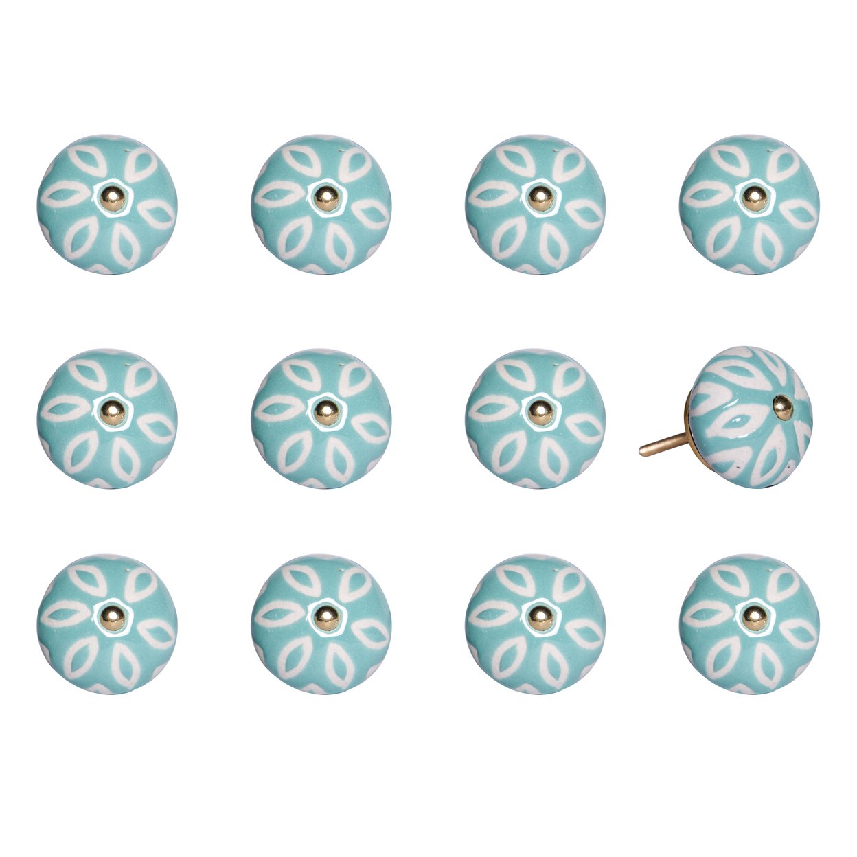 Knob-It Vintage Cabinet Drawer Knobs 12-Piece Colorful Hand Painted 9 Inch