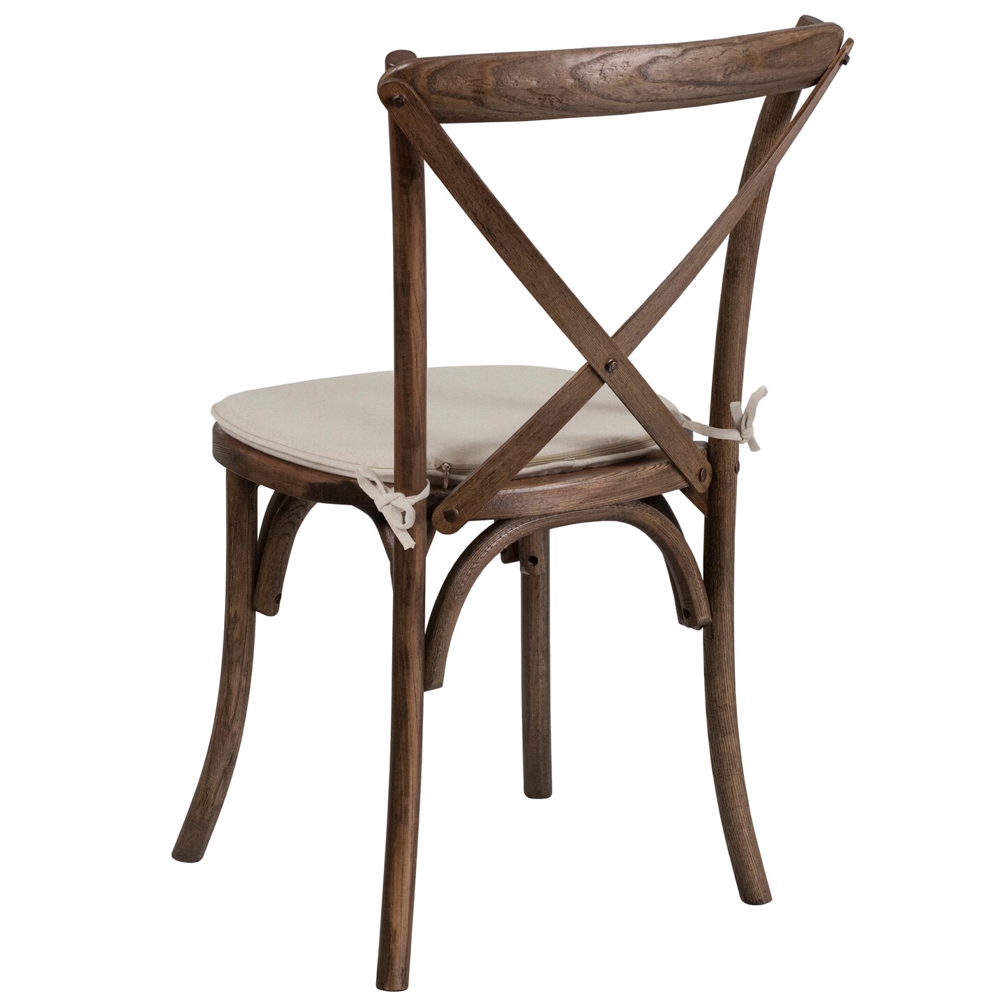 Merrick Lane Davisburg Stackable Wooden Cross Back Bistro Dining Chair with Cushion