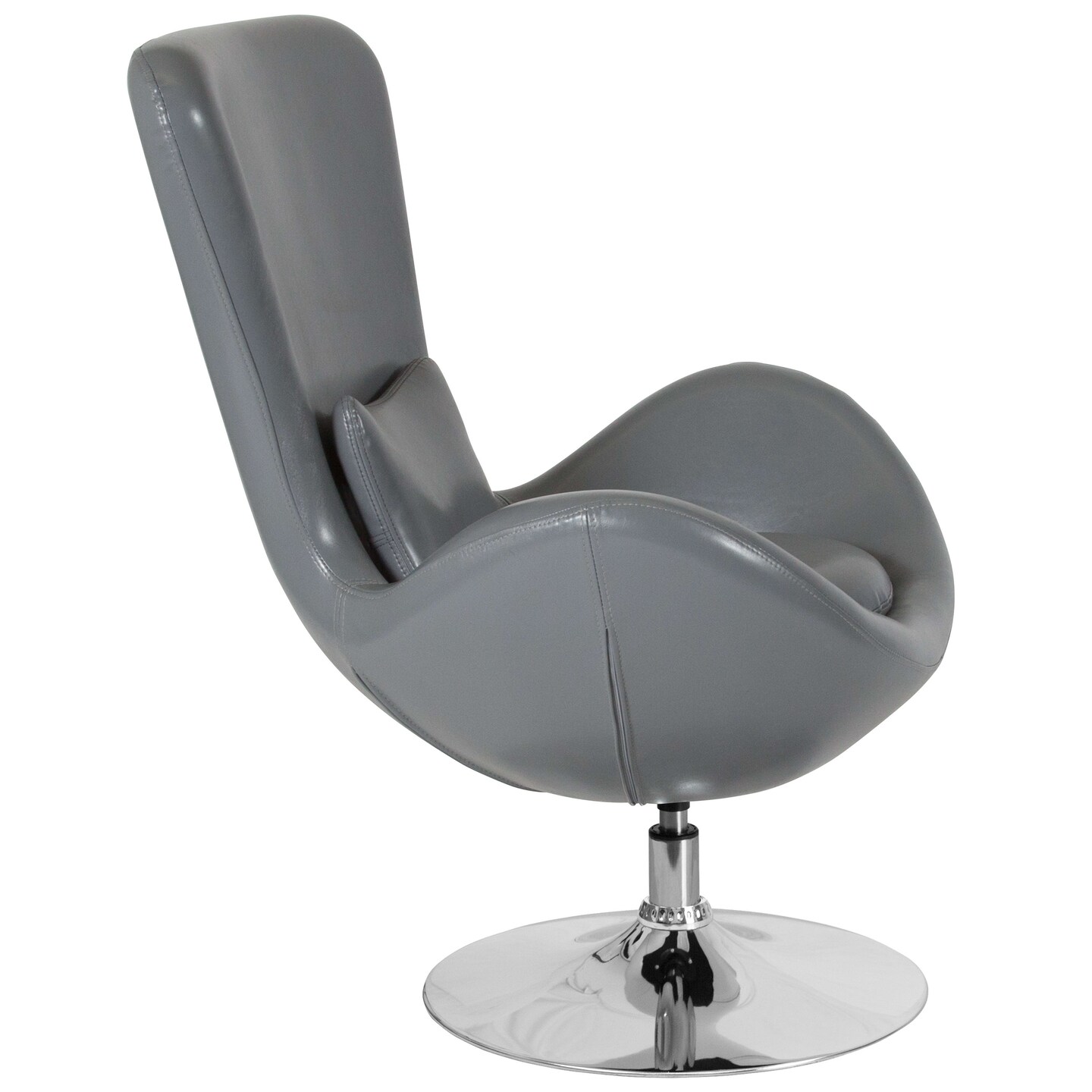 Merrick Lane Soro High-Back Egg Style Lounge Chair With 360° Swivel Metal Base