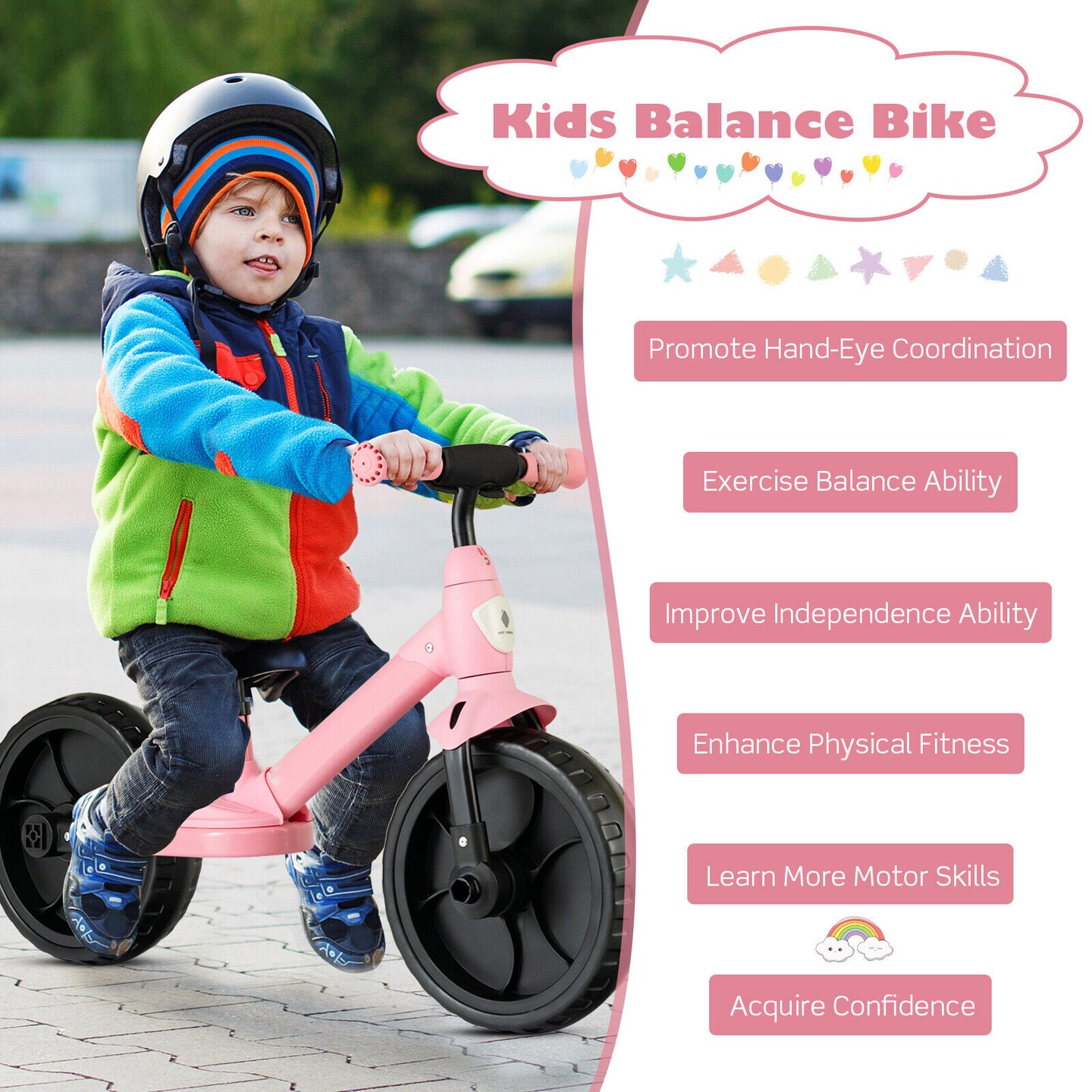 4-in-1 Kids Training Bike Toddler Tricycle with Training Wheels and Pedals