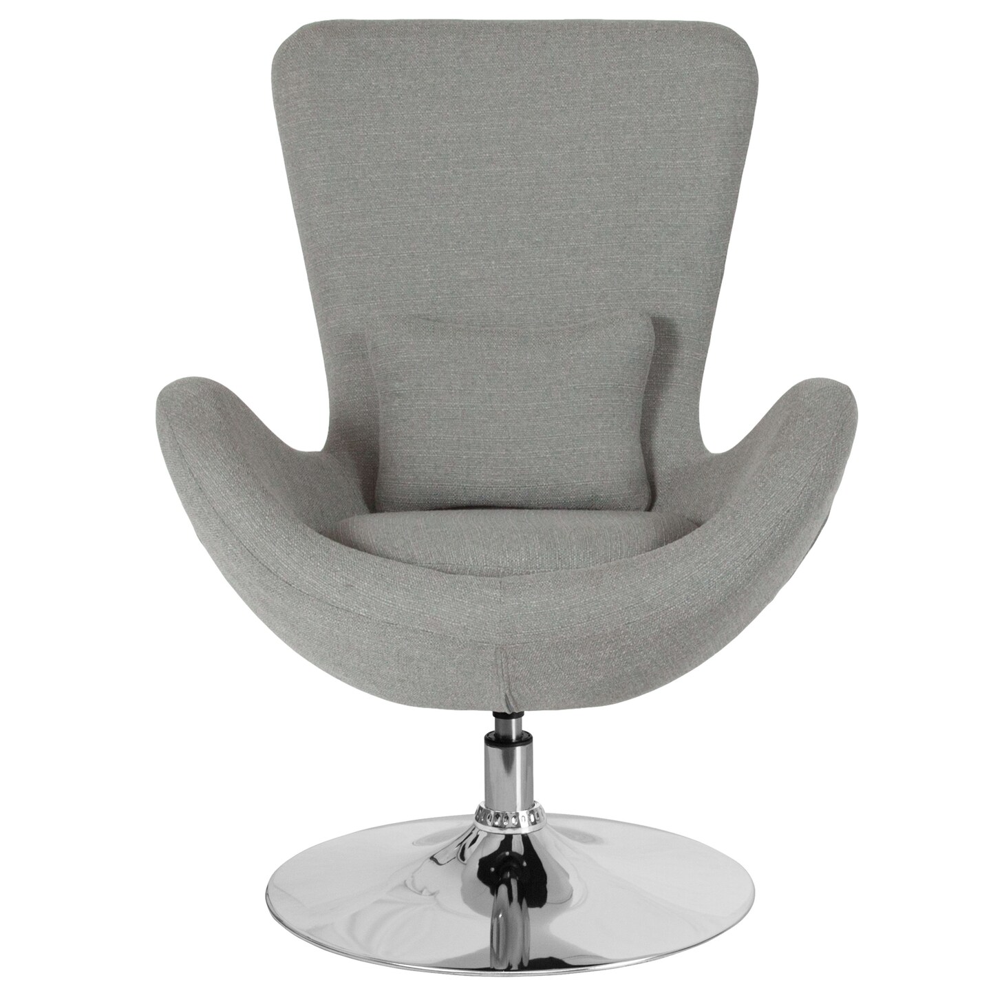 Merrick Lane Soro High-Back Egg Style Lounge Chair With 360° Swivel Metal Base