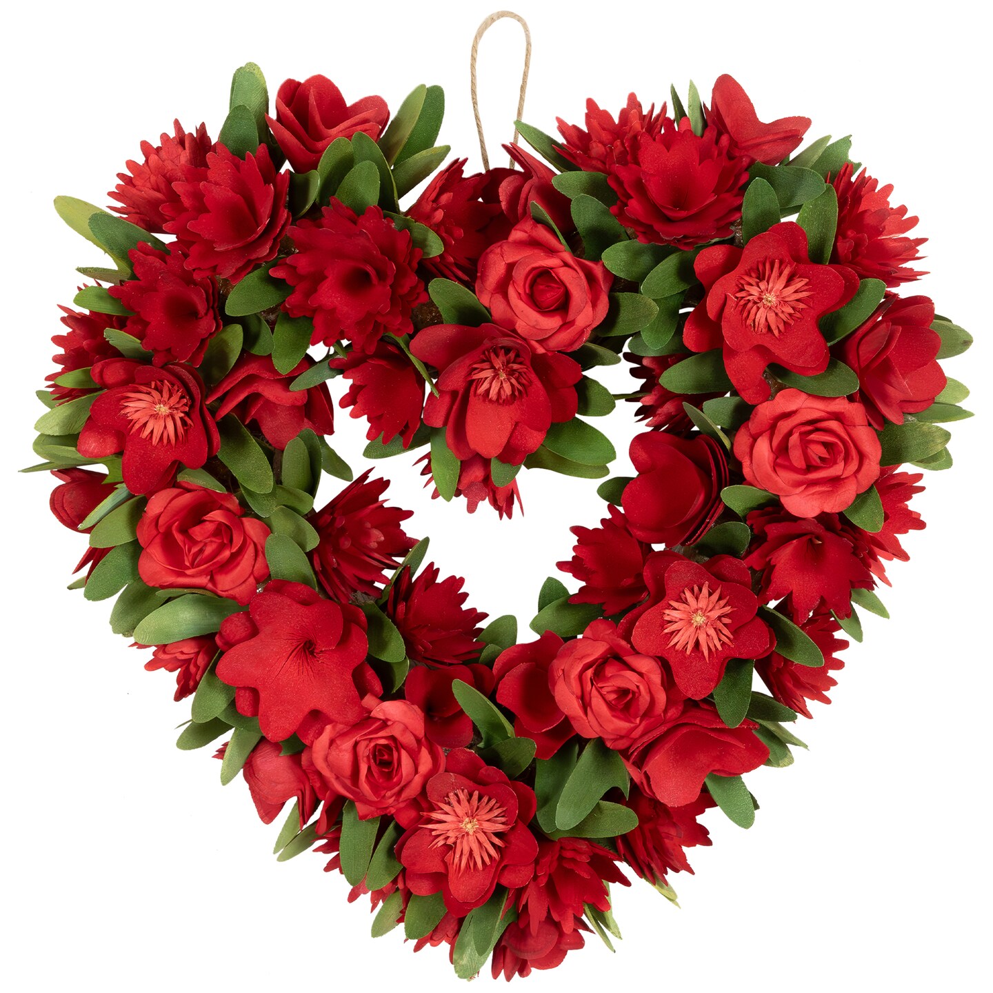 Northlight Mixed Floral Artificial Valentine's Day Heart Wreath - 15 ...