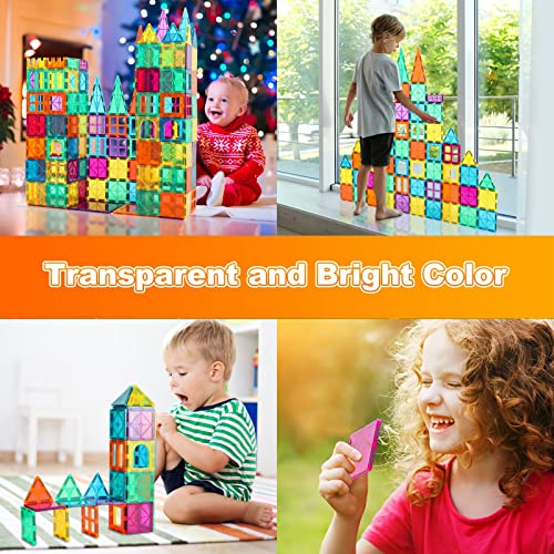 Magnetic Tiles Toys for Kids, Starter Set 3D Magnet Building Blocks Construction Playboards, STEM Learning Educational Toddlers Toy Gift for 3+ Year Old Boys and Girls