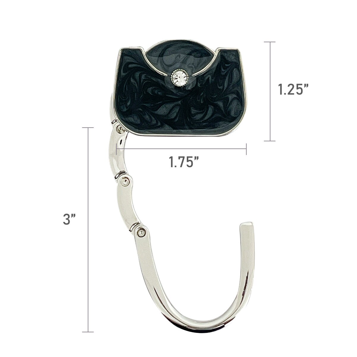 Wrapables Stylish Purse Hook Hanger, Foldable Handbag Table Hanger, Black Handbag