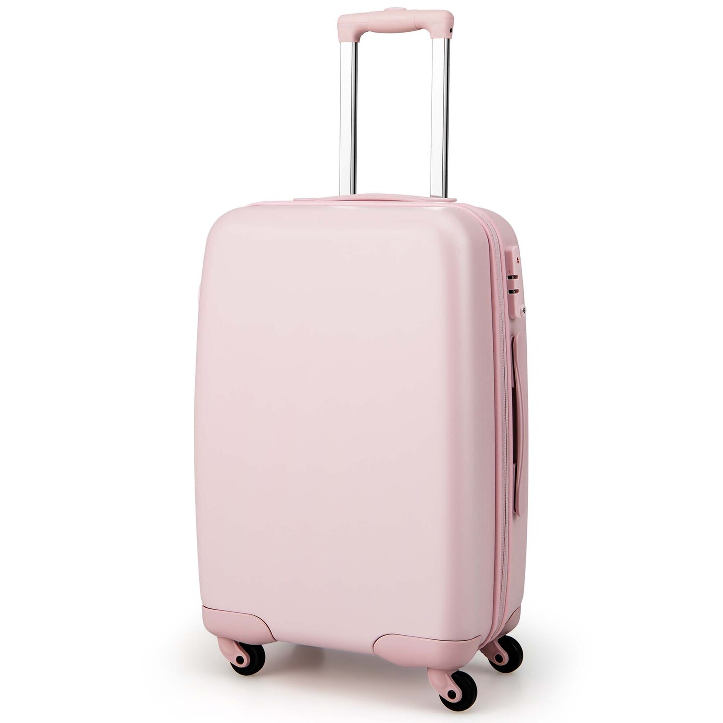 Costway 20&#x27;&#x27; Carry-on Luggage PC Hardshell Airline Approved Lightweight Suitcase Blue/Pink