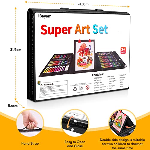 iBayam Arts and Crafts Supplies Drawing Kits with Trifold Easel