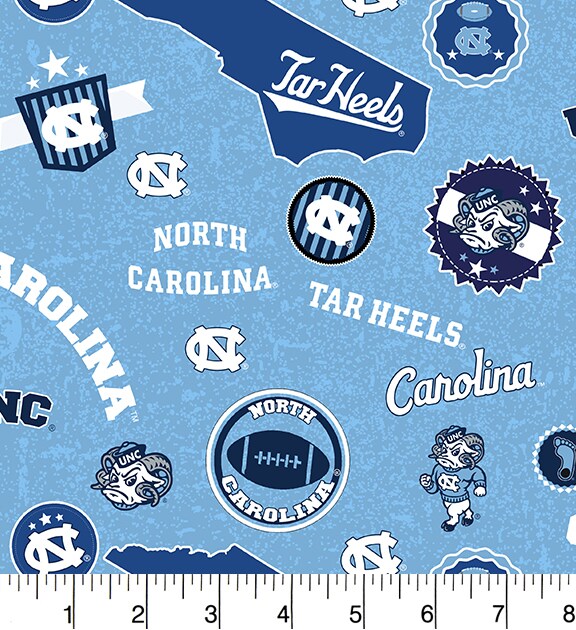 Sykel Enterprises-University of North Carolina Cotton Fabric-UNC Tar Heels Home State Cotton Quilting Fabric