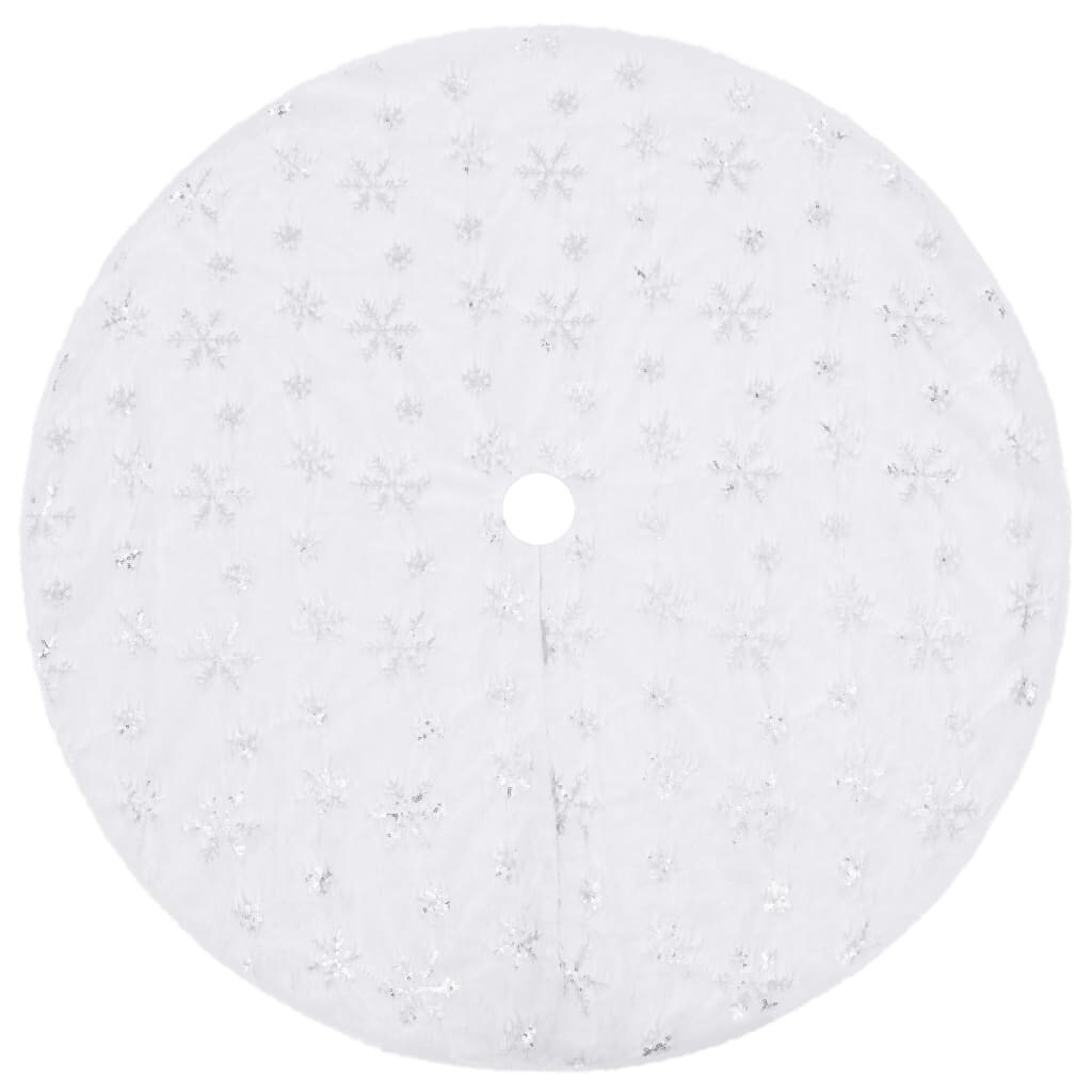 Luxury Christmas Tree Skirt White 48&#x22; Faux