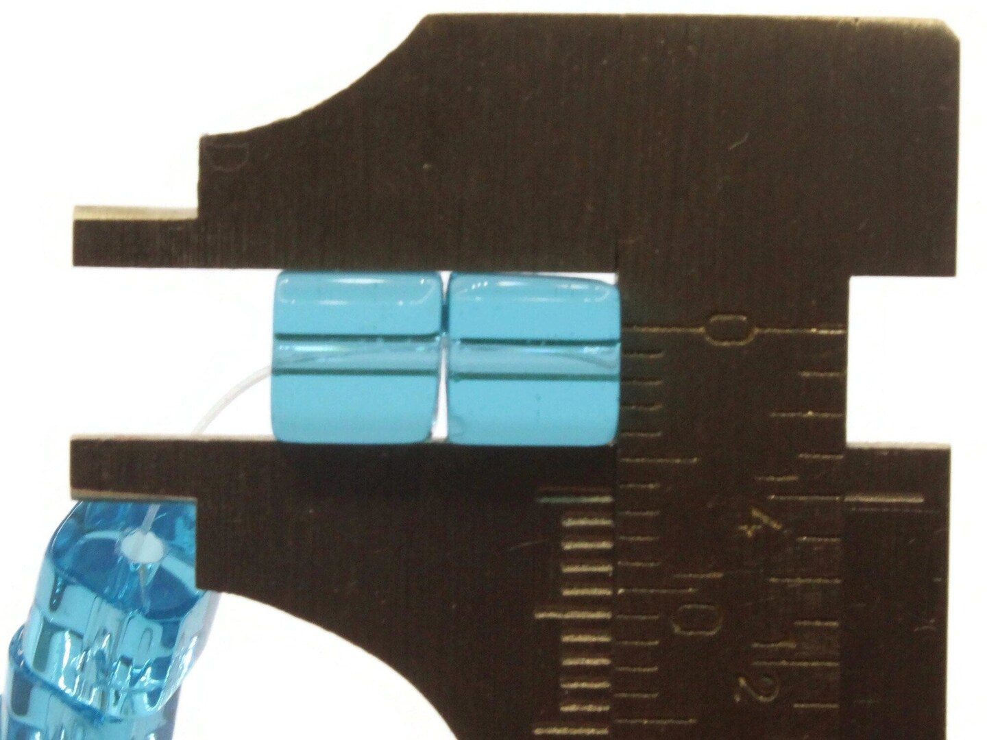 50 6mm Sky Blue Glass Cube Beads