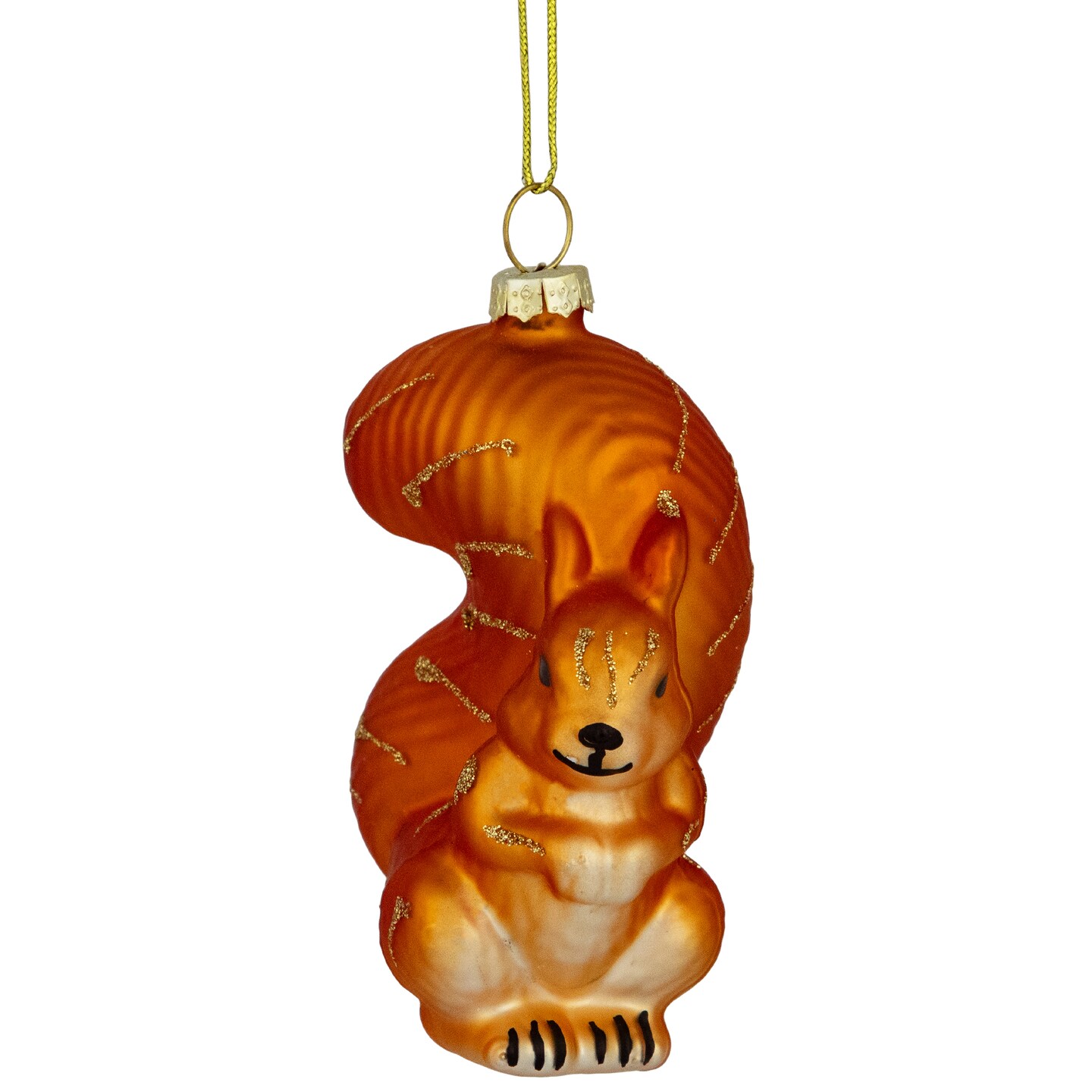 Northlight 4&#x22; Burnt Orange Squirrel Hanging Glass Christmas Ornament
