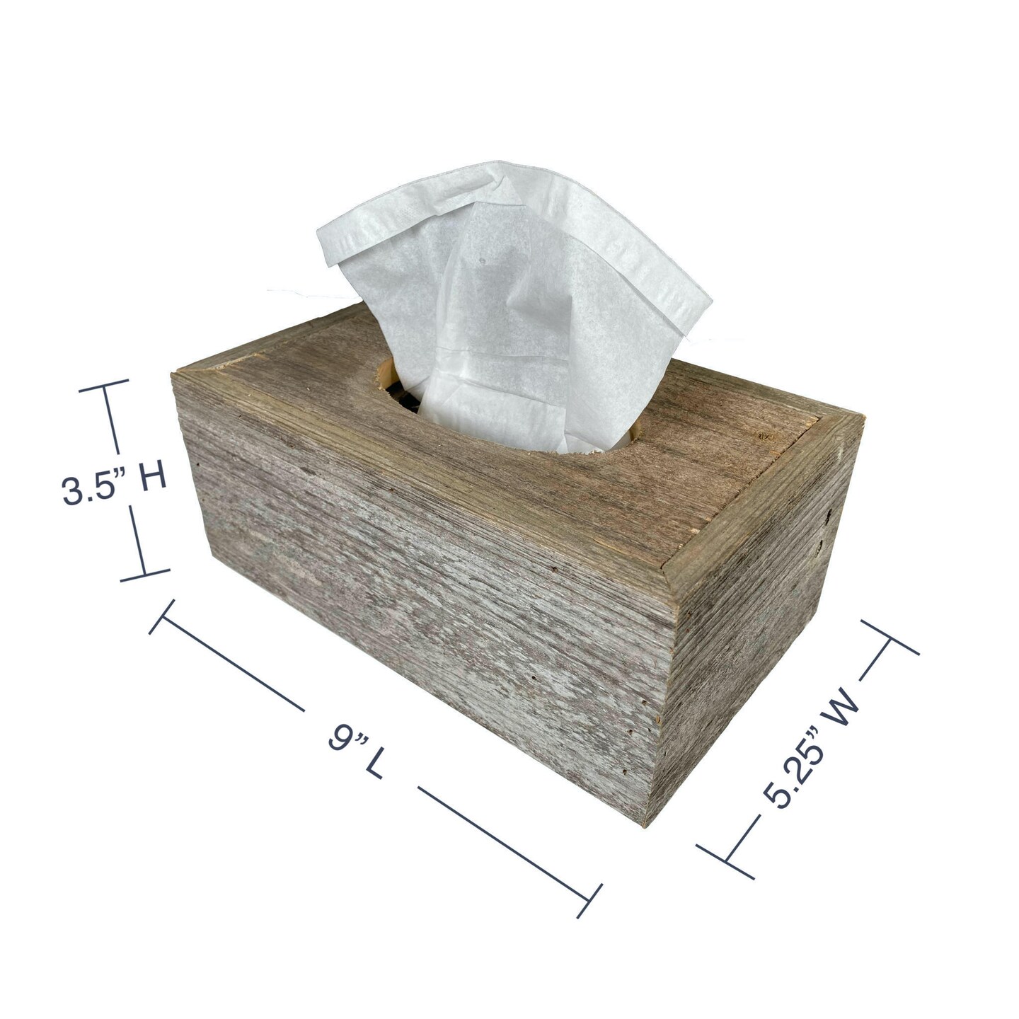 Rustic Farmhouse Reclaimed Wood Decorative 9" x 5.25" Rectangular Tissue Box Cover