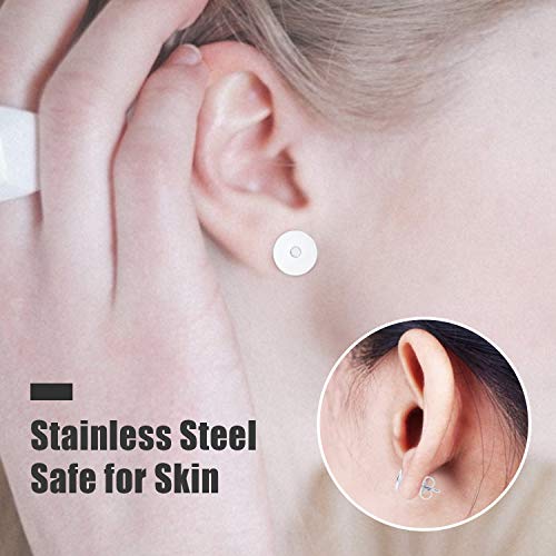 500 Pieces Earring Posts Stainless Steel, Hypoallergenic Flat Pad Earring Studs (4mm, 6mm) with Butterfly and Rubber Bullet Earring Backs for Jewelry Making Findings
