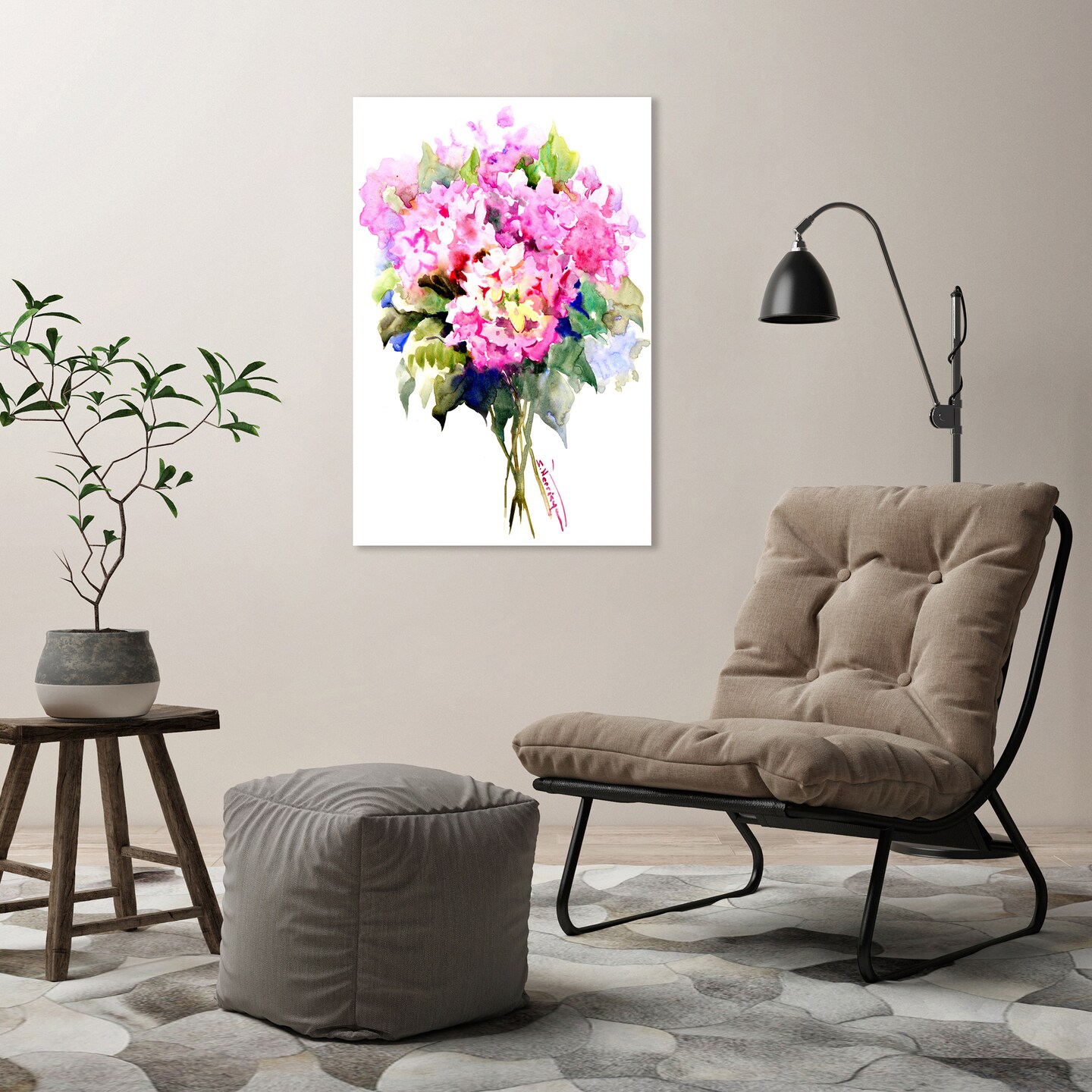 Hydrangea Flowers by Suren Nersisyan  Gallery Wrapped Canvas - Americanflat
