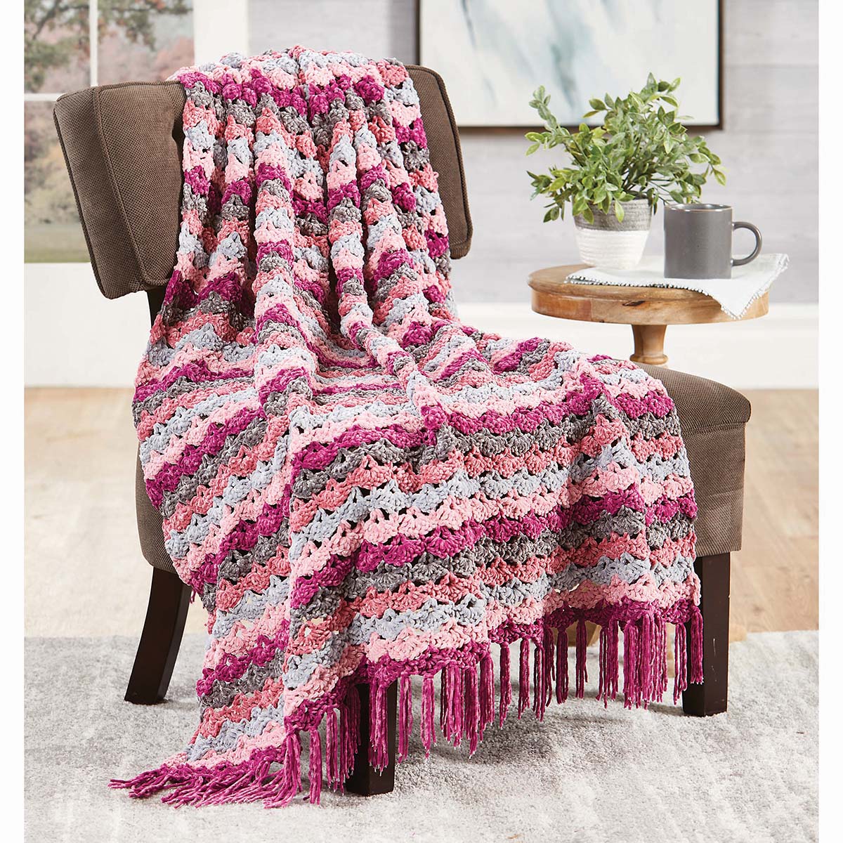 Herrschners Hollyhock Afghan Crochet Kit Michaels