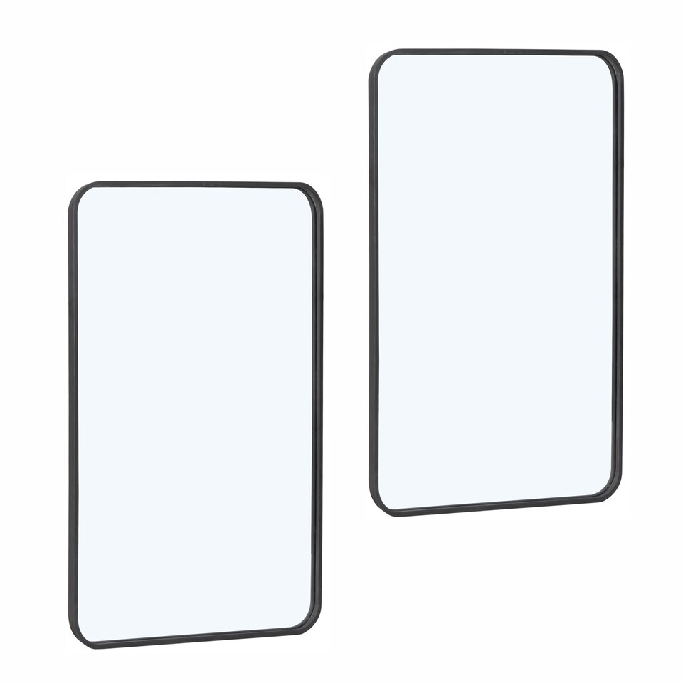 Rectangular Wall Mirror Metal Black Frame Bathroom Bedroom.