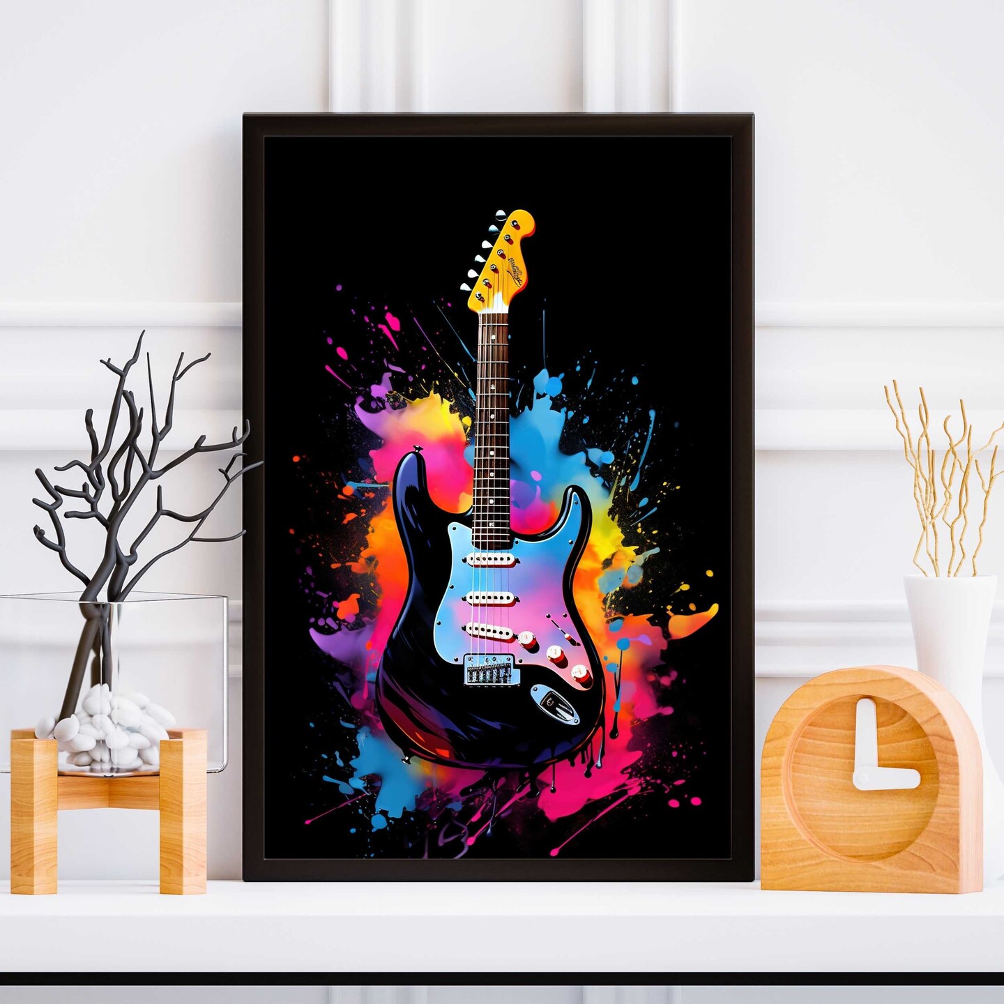 Electric Guitar Poster, Musical Instrument Print, Office Poster