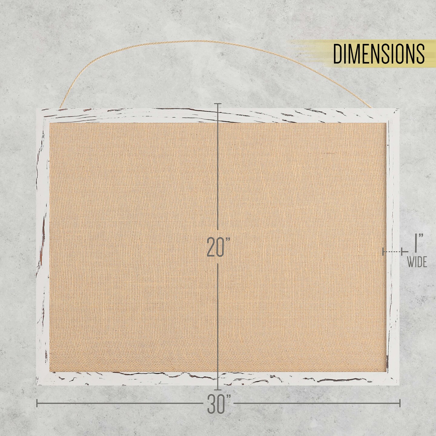 HBCY Creations Wall Mount Linen Board - Wooden Push Pins - Solid Pine Wood Frame - For Kitchen, Classrooms, Restaurant Menus and More!