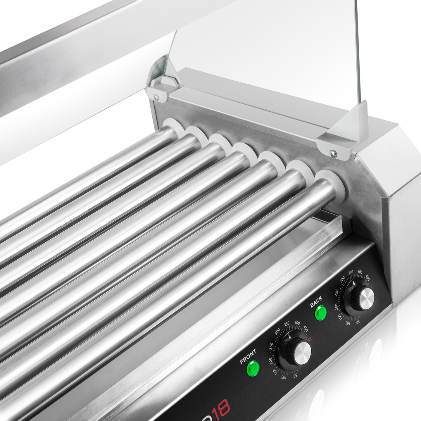 Olde Midway Electric Hot Dog Rollers with Cover, Commercial Grade Grill Cooker Machines