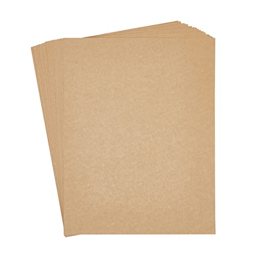 48-Pack Kraft Paper Sheets for Wedding, Brown Cardstock for Party Invitations, Announcements, Drawing, DIY Projects, Arts and Crafts, Letter Size, 120gsm (8.5 x 11 Inches)