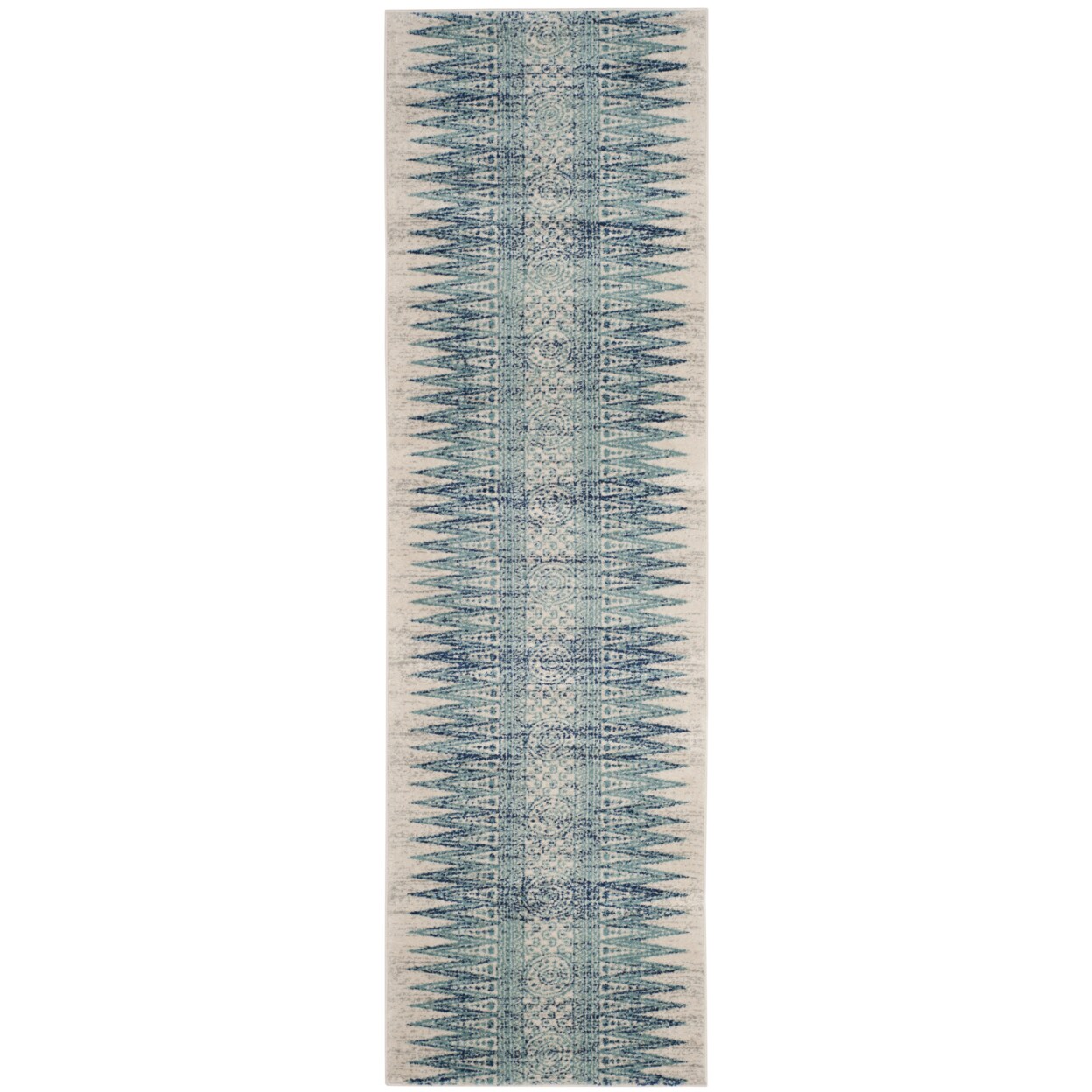 Safavieh Evoke Collection Evk226T Ivory / Turquoise Rug Transitional Rug