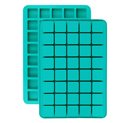 Mity rain 2 Pack 40-Cavity Square Caramel Candy Silicone Molds,Chocolate  Forf Truffles, Fat Bombs Keto Snacks, Whiskey Ice Cube Tray,Grid Fondant
