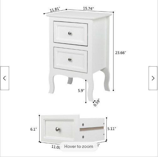 Set of 2 Nightstand Bedside End Table Shelf with 2 Drawers Bedroom Furniture