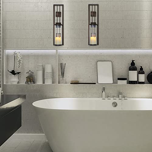 2 Pack Wall Sconce Candle Holder Metal Wall Decorations for Living Room, Bathroom, Dining Room,