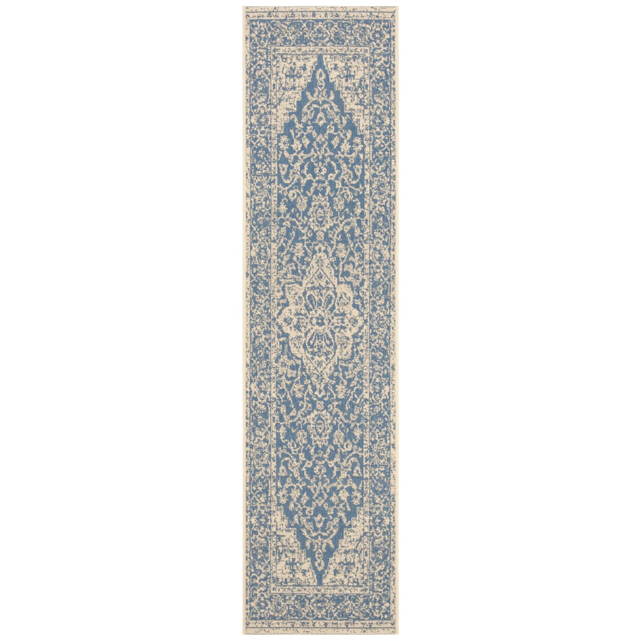 Safavieh Indoor Outdoor Bhs137M Beach House Blue / Creme Rug Transitional