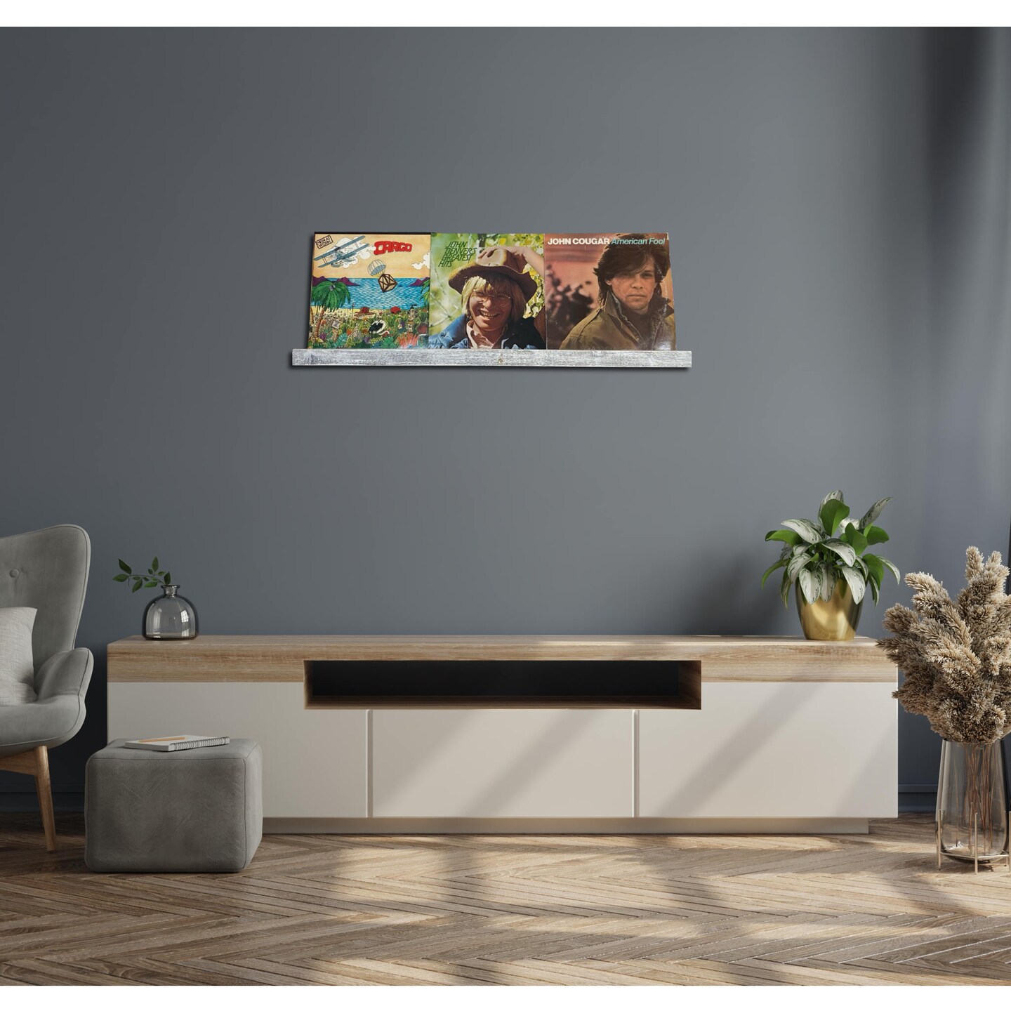 Rustic Farmhouse Long Floating Reclaimed Wood Shelf with Narrow Ledge for Decor Display &#x26; Storage