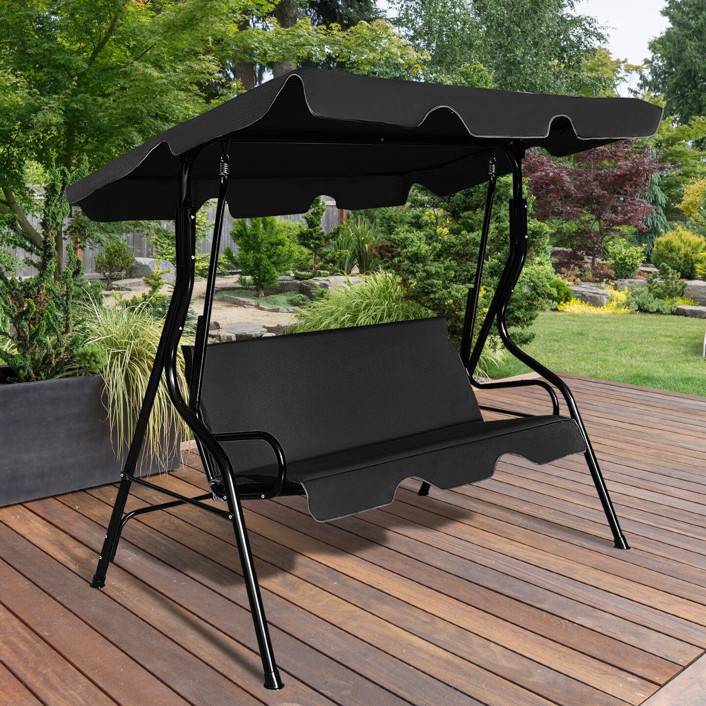 3 Seats Patio Canopy Swing