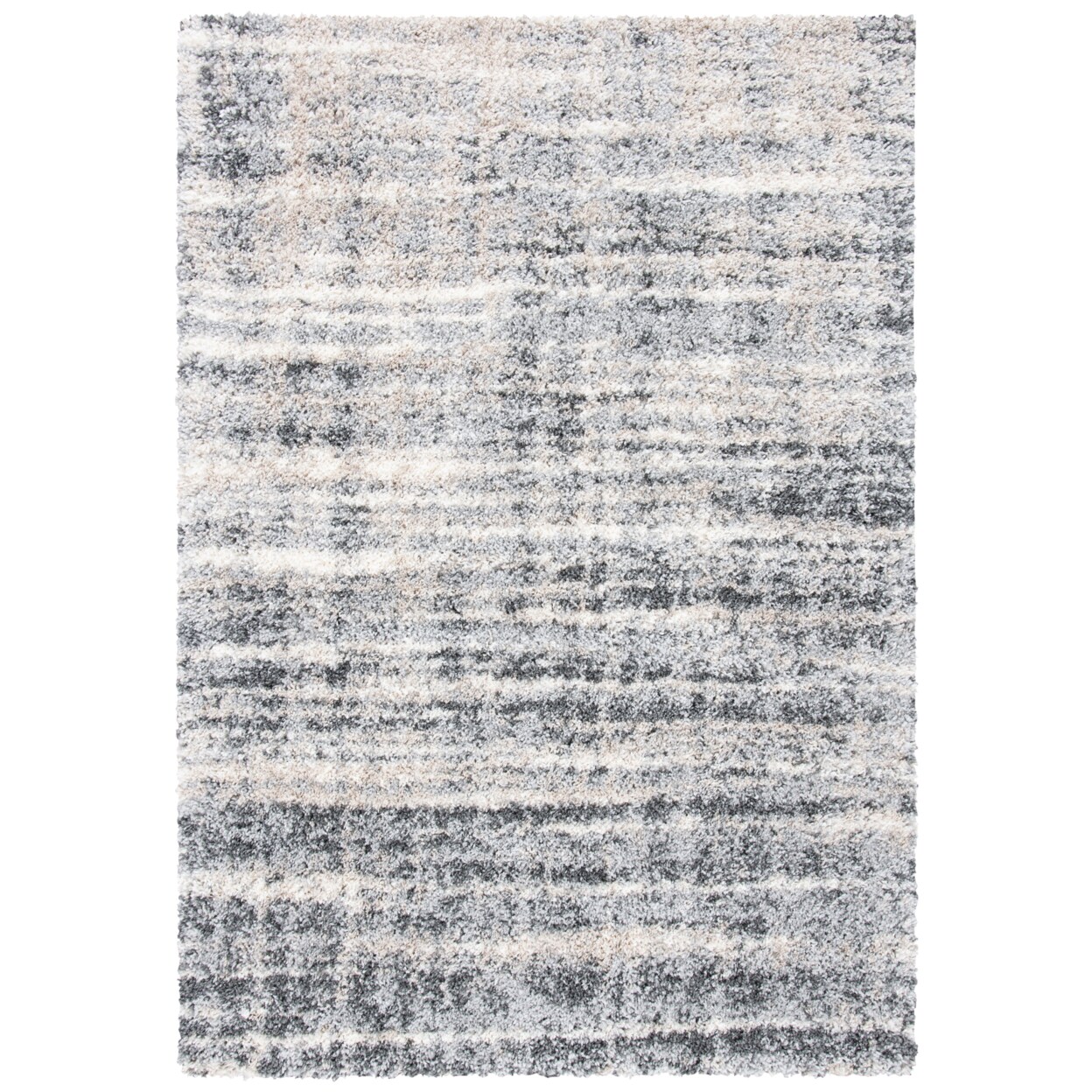 Safavieh Fontana Shag Collection Fnt856G Grey / Ivory Rug Area Rug Carpet