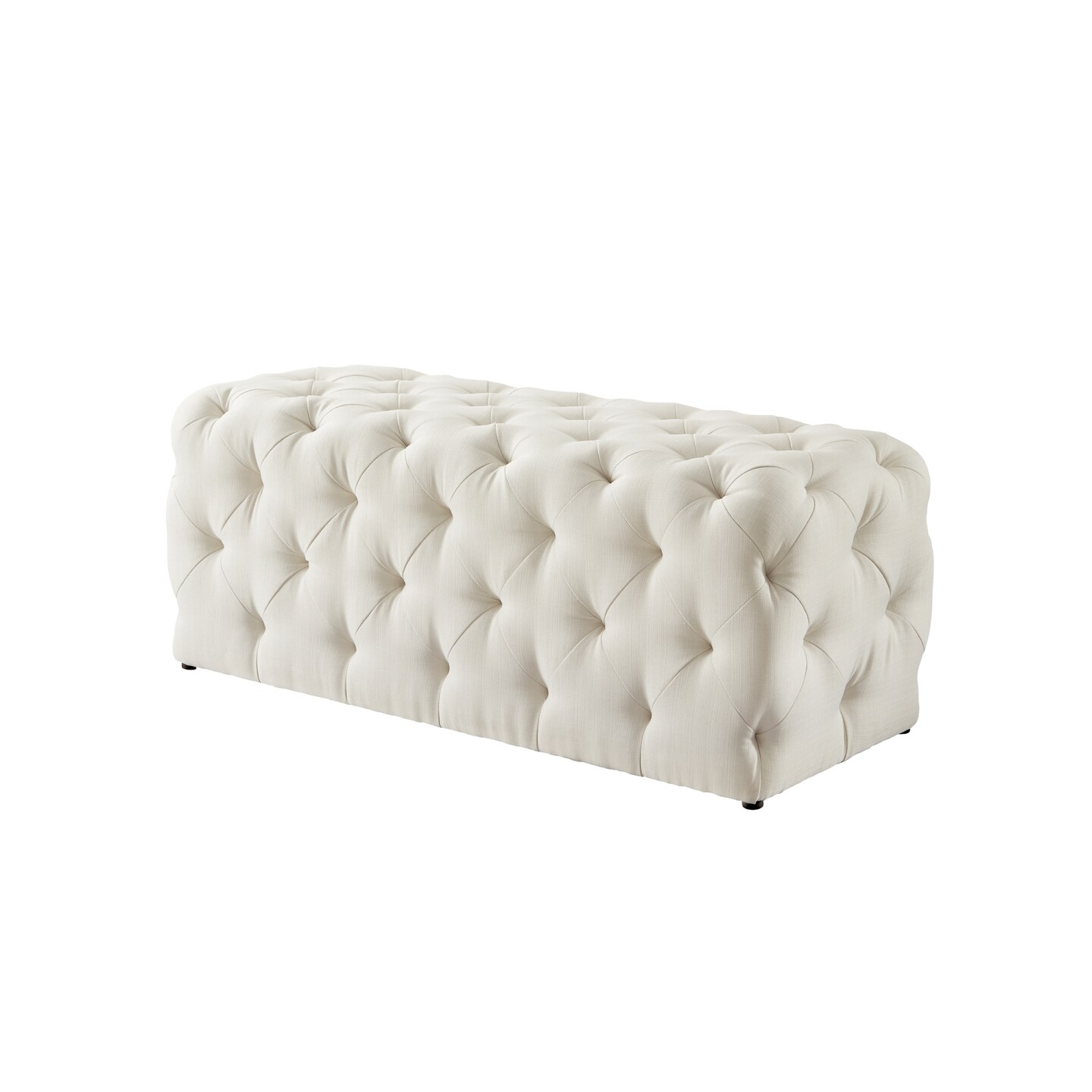 Norman Velvet/Linen Tufted Allover Upholstered Bench
