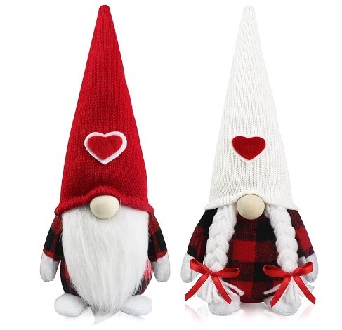 2pcs Valentines Black Red Plaid Gnomes Plush Decorations | Michaels