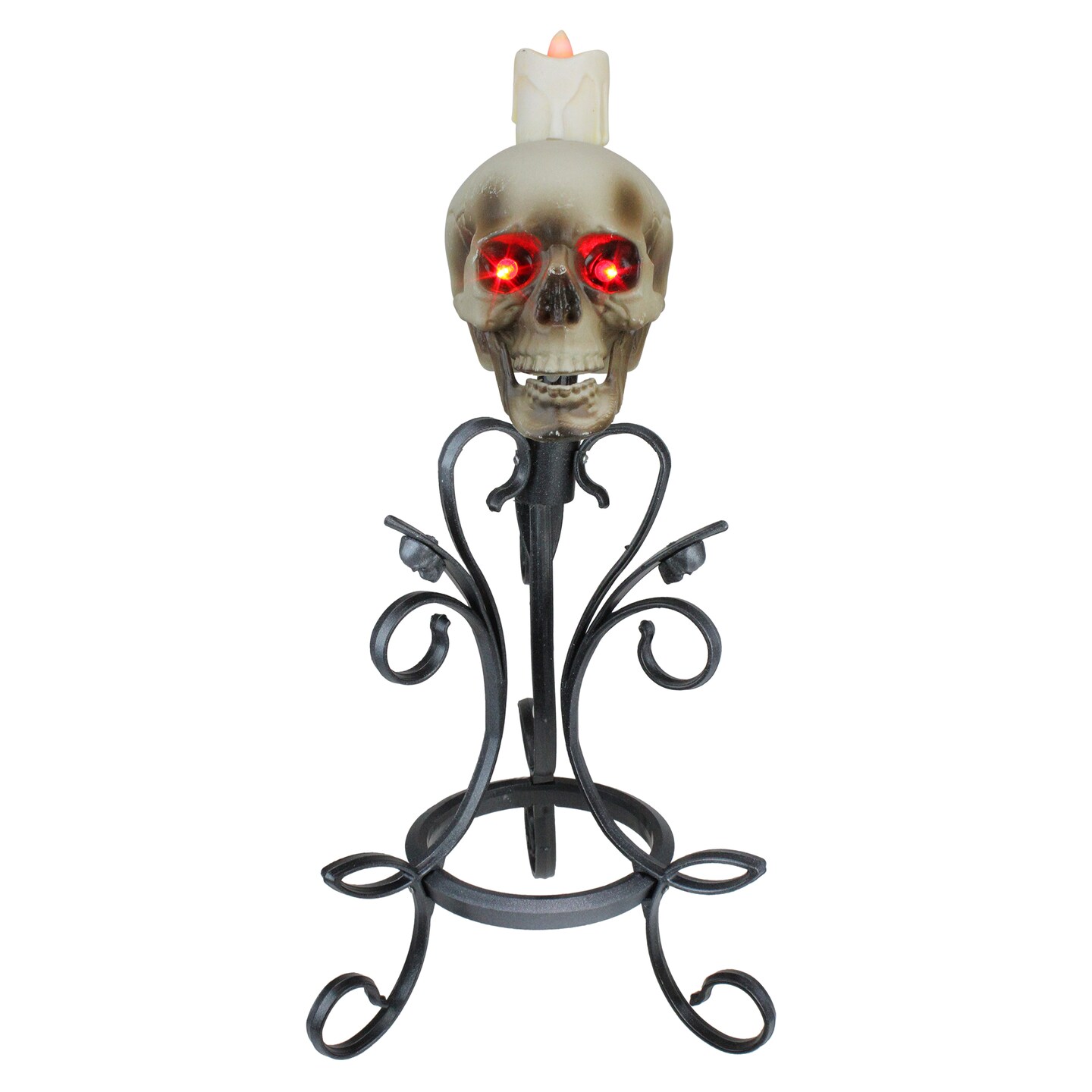 Northlight Gothic Flameless Skull Halloween Candle Holder - 16.25"