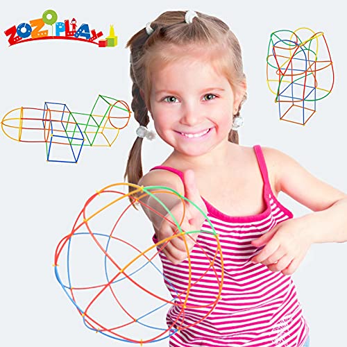 ZOZOPLAY Straw Constructor STEM Building Toys 400 Piece Straws and Connectors Building Sets Colorful Motor Skills Interlocking Plastic Engineering Toys Best Educational Toys Boy &#x26; Girl&#x2026;