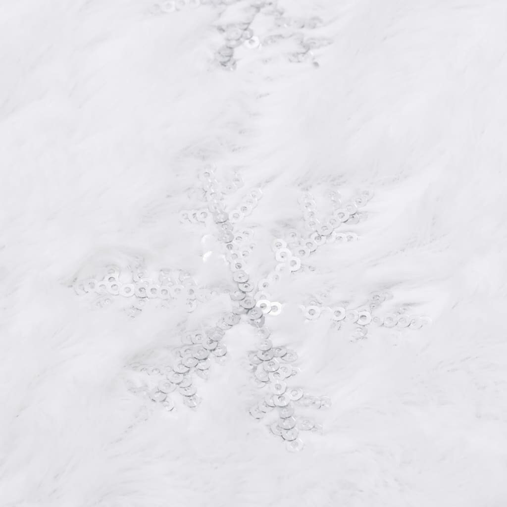 Luxury Christmas Tree Skirt White 48&#x22; Faux