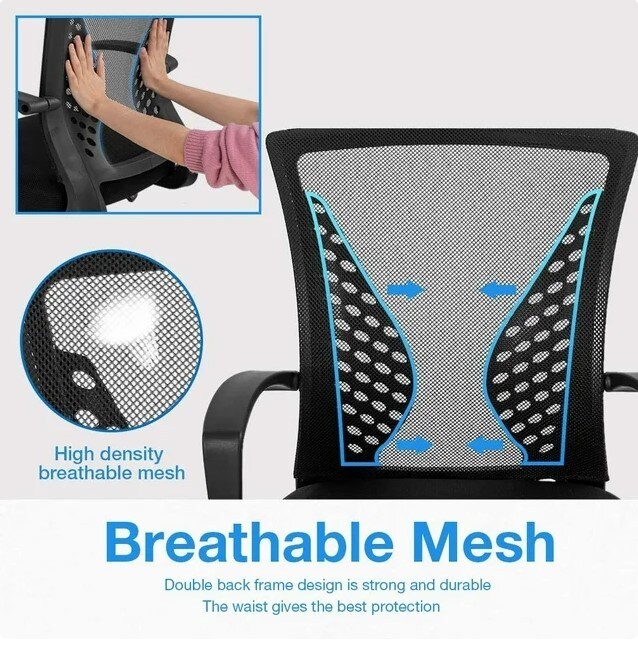 Adjustable Drafting Chair Tall Office Chair Adjustable Height with Arms, Foot Rest, and Back Support Height Adjustable Swivel Desk Chair Mesh Drafting Stool for Adults and Women (Black)