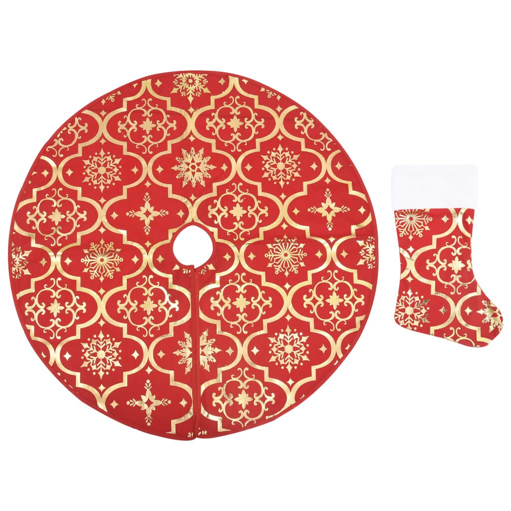 Luxury Christmas Tree Skirt with Sock 4 ft Fabric