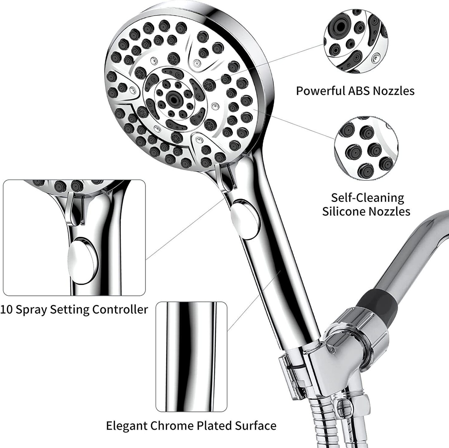 10 Modes High Pressure Handheld Shower Head