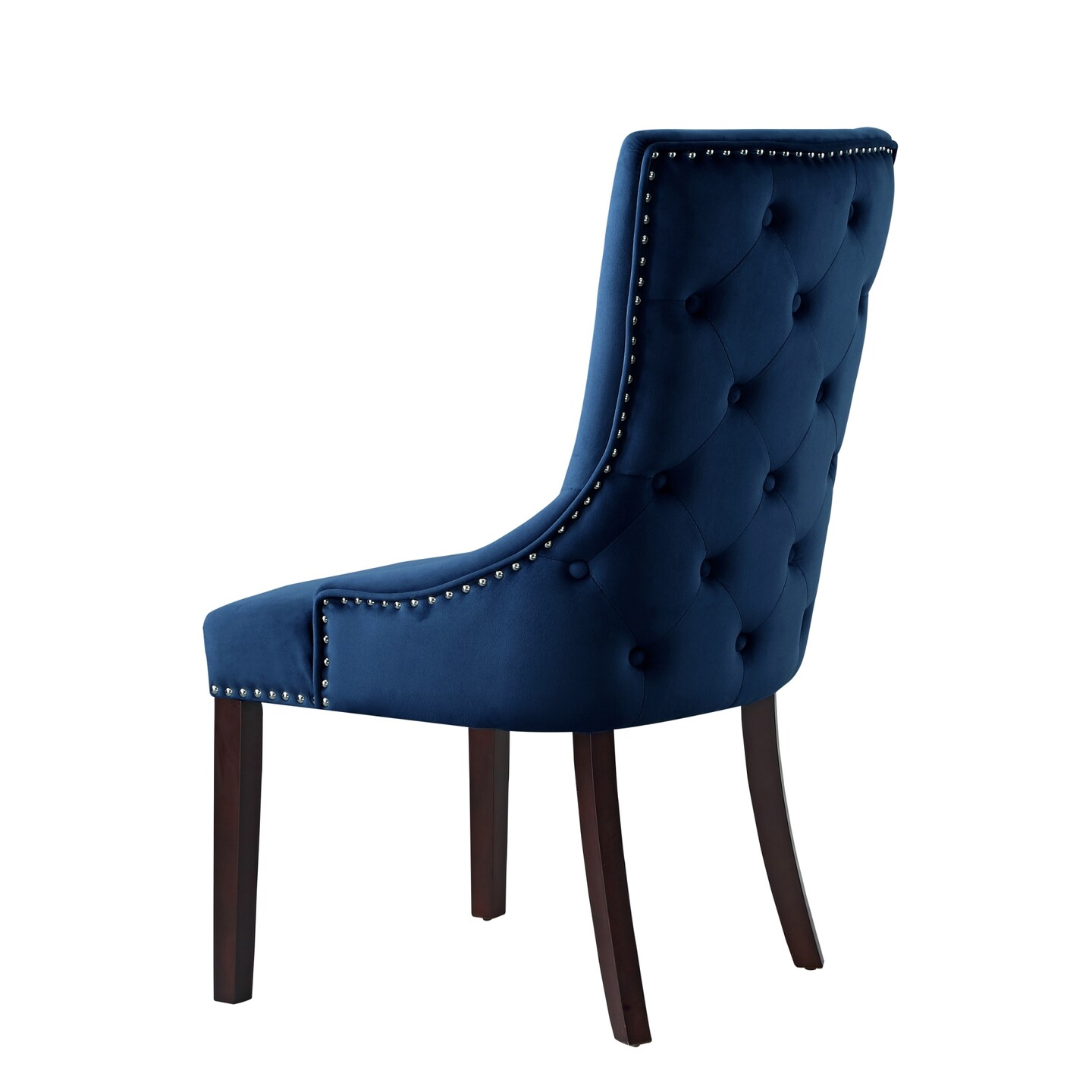 Piper Linen/Velvet/PU Leather Nailhead Armless Dining Chair (Set of 2)