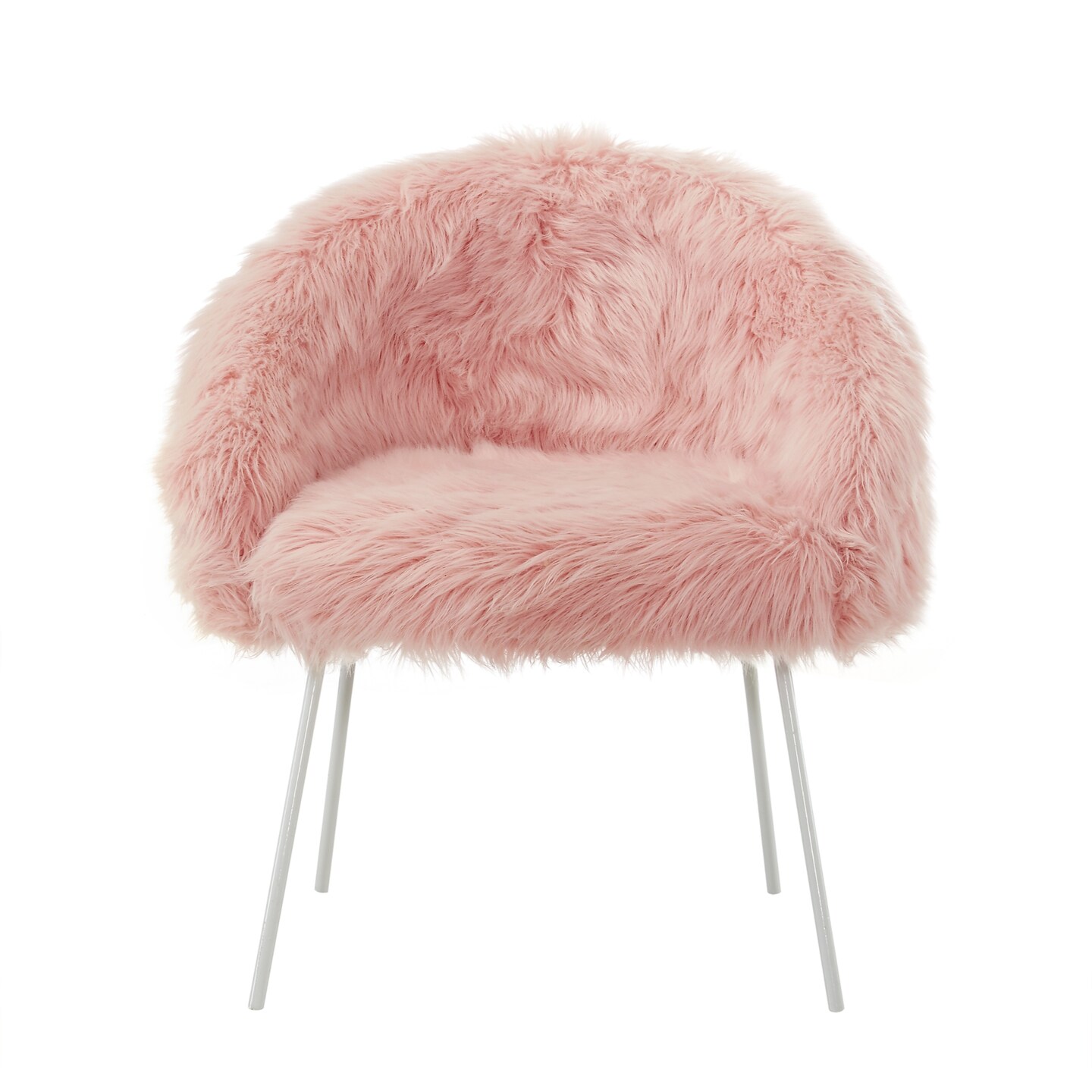 Zali Faux Fur Metal Leg Accent Chair