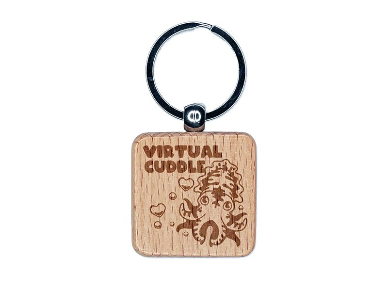 Buy in Bulk - Virtual Cuddle Cuttlefish Engraved Wood Square Keychain ...