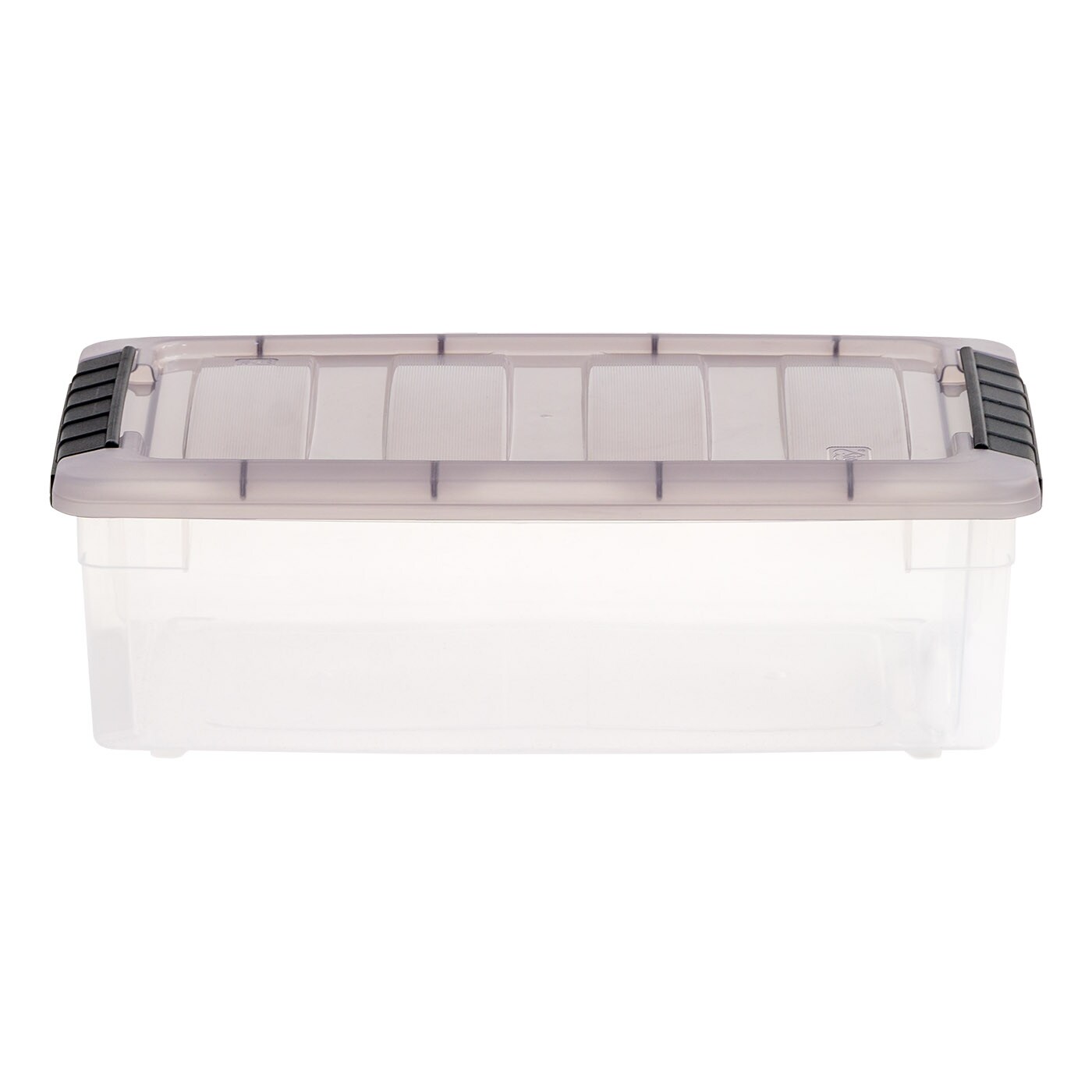 IRIS USA 6 Quart Stack &#x26; Pull Clear Storage Box, Gray, 12 Pack