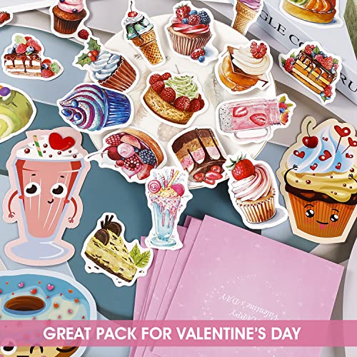 AOJOYS Valentines Day Cards for Kids, 36 Pack Kids Valentines Day Cards with Cute Temporary Tattoos, Pink Envelopes &#x26; 80PCS Stickers, Valentines Cards for Classroom Exchange