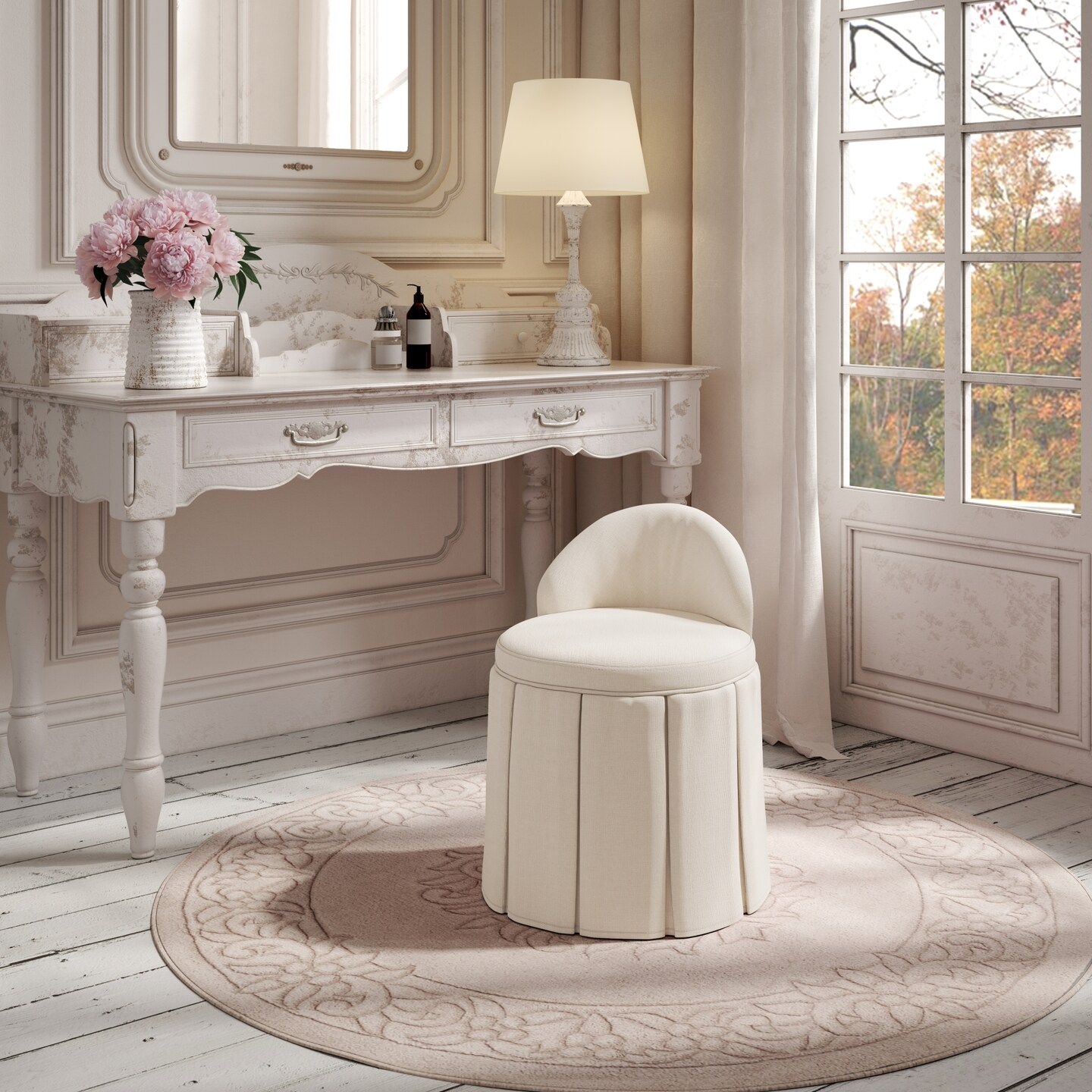 Wolfgang Linen Vanity Stool