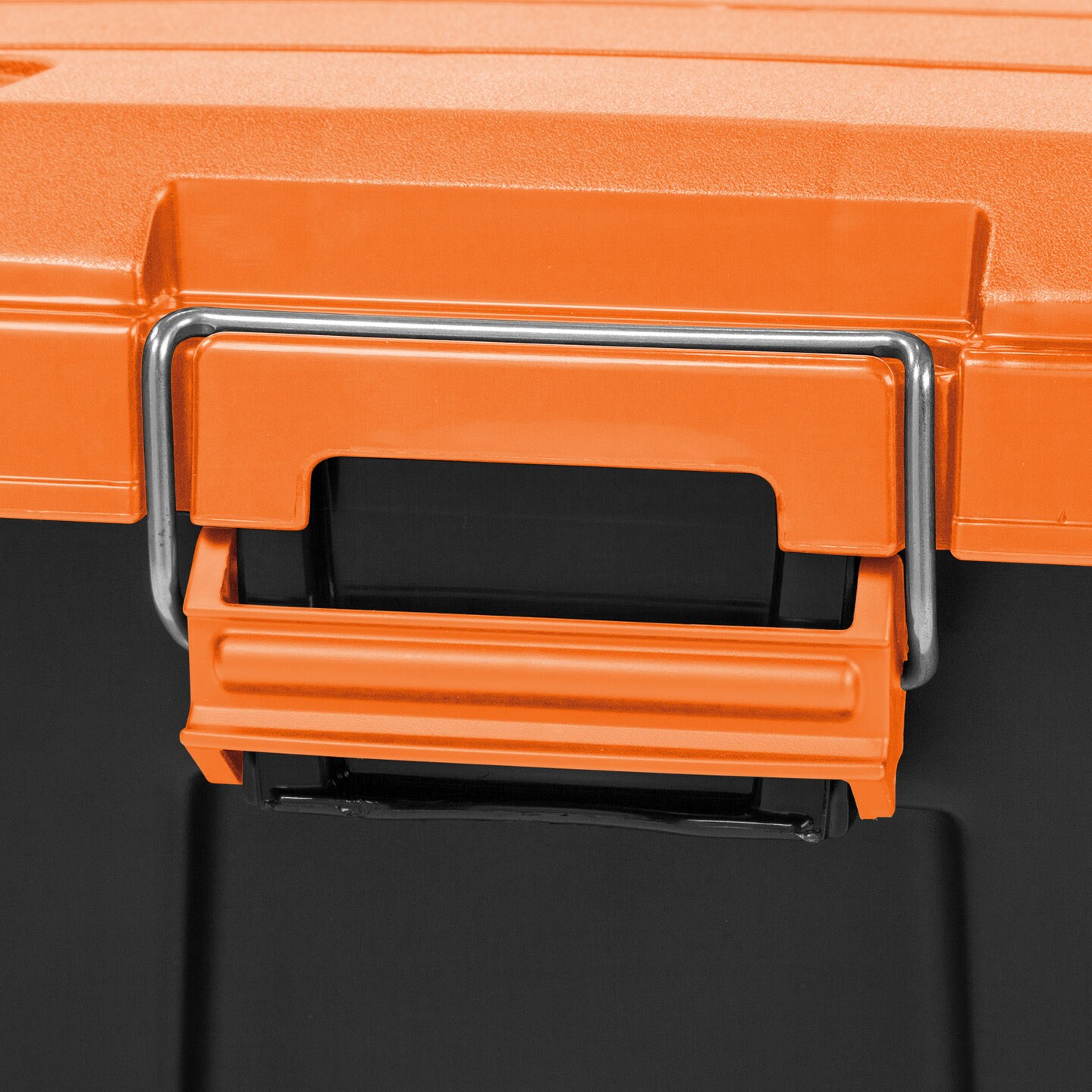 IRIS USA 2 Pack 70Qt/20gal WeatherPro™ Storage Utility Tote Container Box, Black/Orange