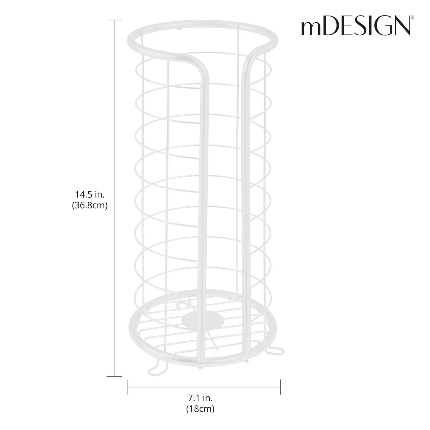 mDesign Metal Toilet Paper Holder Stand, Freestanding 3 Roll Reserve